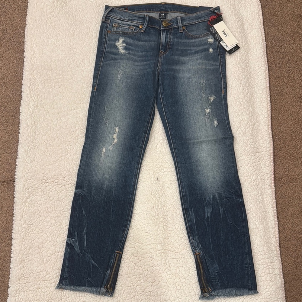 Women's Blue Distressed Jeans